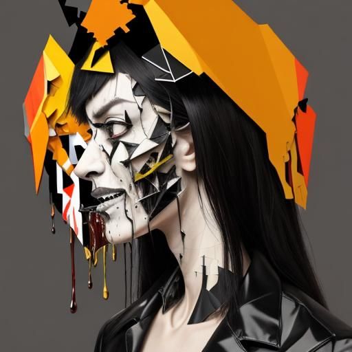 Fragmented Male Face: Digital Collage in Surreal Style