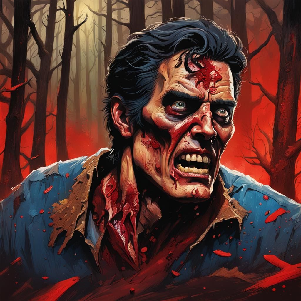 Hyperrealistic Evil Dead Book in Woods