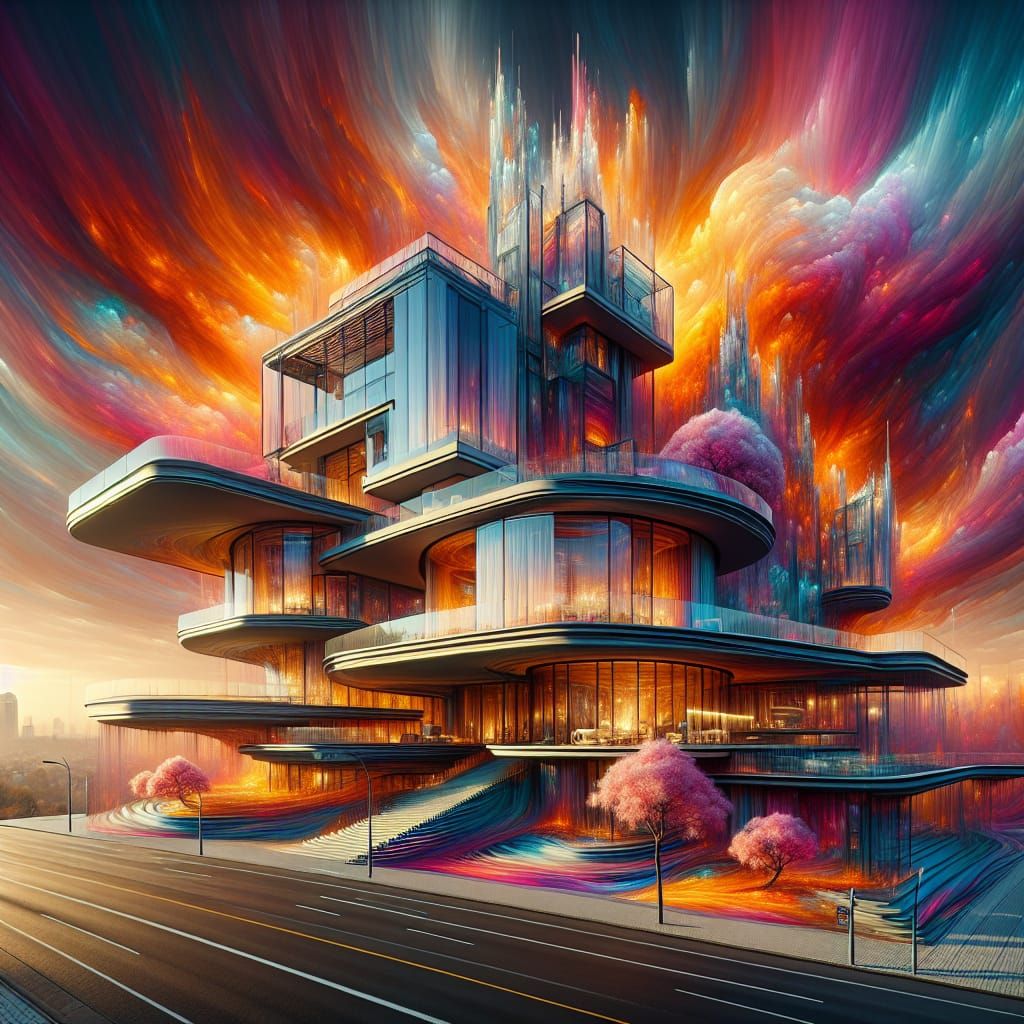 Modern Glass Villa in Prague: Fantasy Concept Art