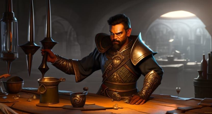 Bor, the half-orc barbarian(aceepting prompt tips)