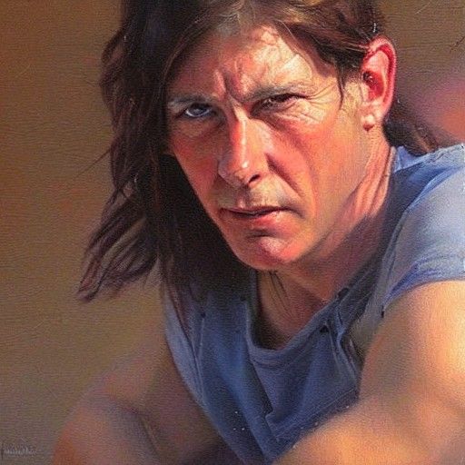 Realistic Oil Painting of Male Anatomy
