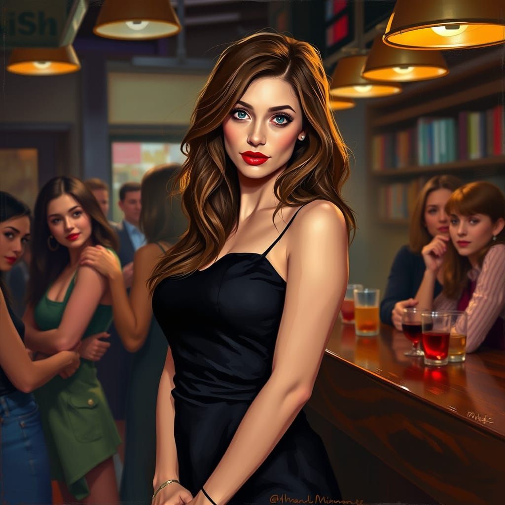 Sultry Woman Unleashes Her Inner Siren in a Vibrant Nighttim...