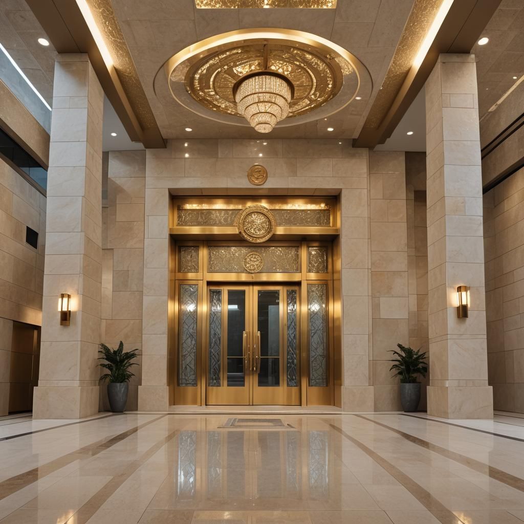 Luxury Modern Synagogue Architecture in Golden Light