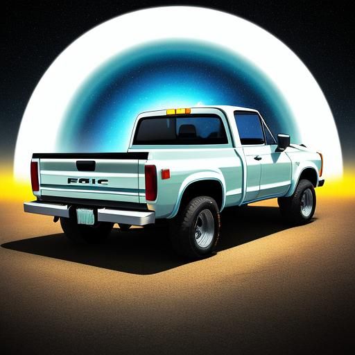 Futuristic Racing Truck: Holographic Astral Cosmic Illustrat...