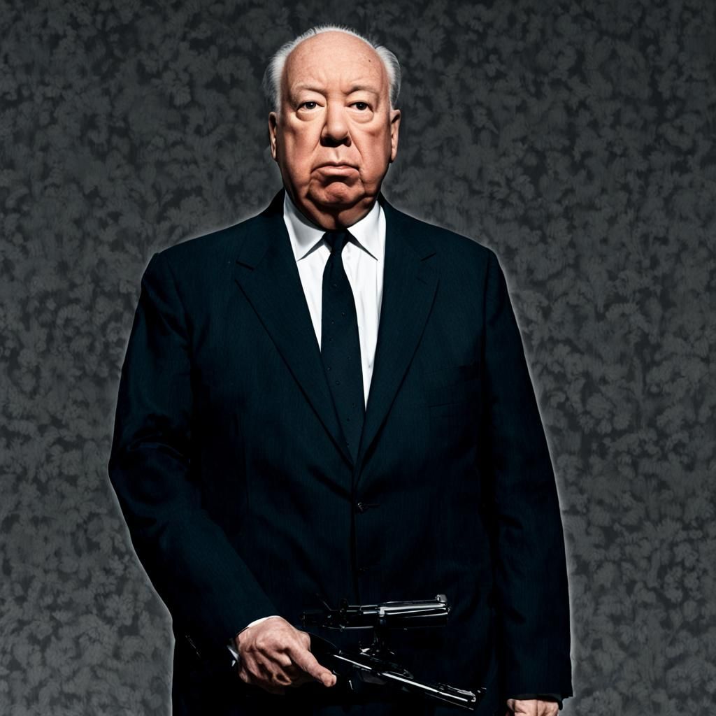 Suspenseful Silhouette: A Hitchcockian Scene