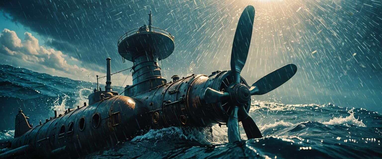 Underwater Submarine Propeller in Hyperrealistic Detail