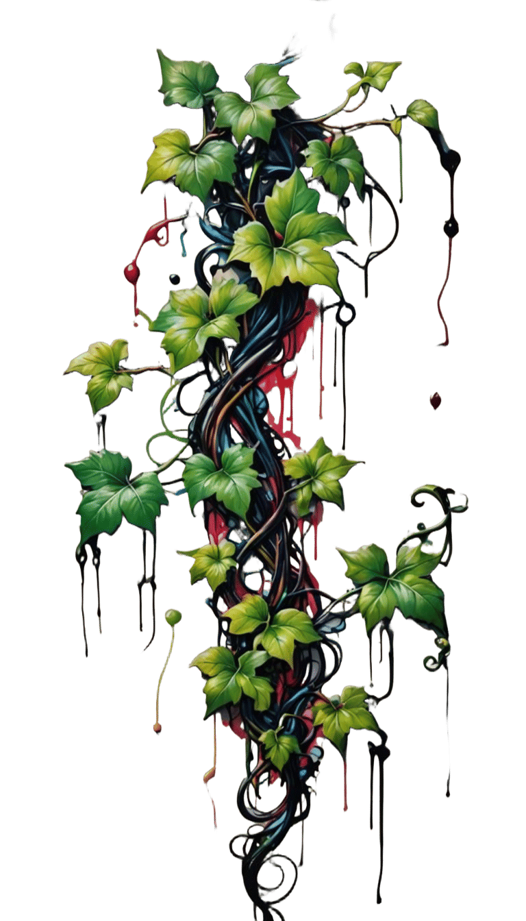 Graffiti Art: Single Vine Flourish in Street Art Style