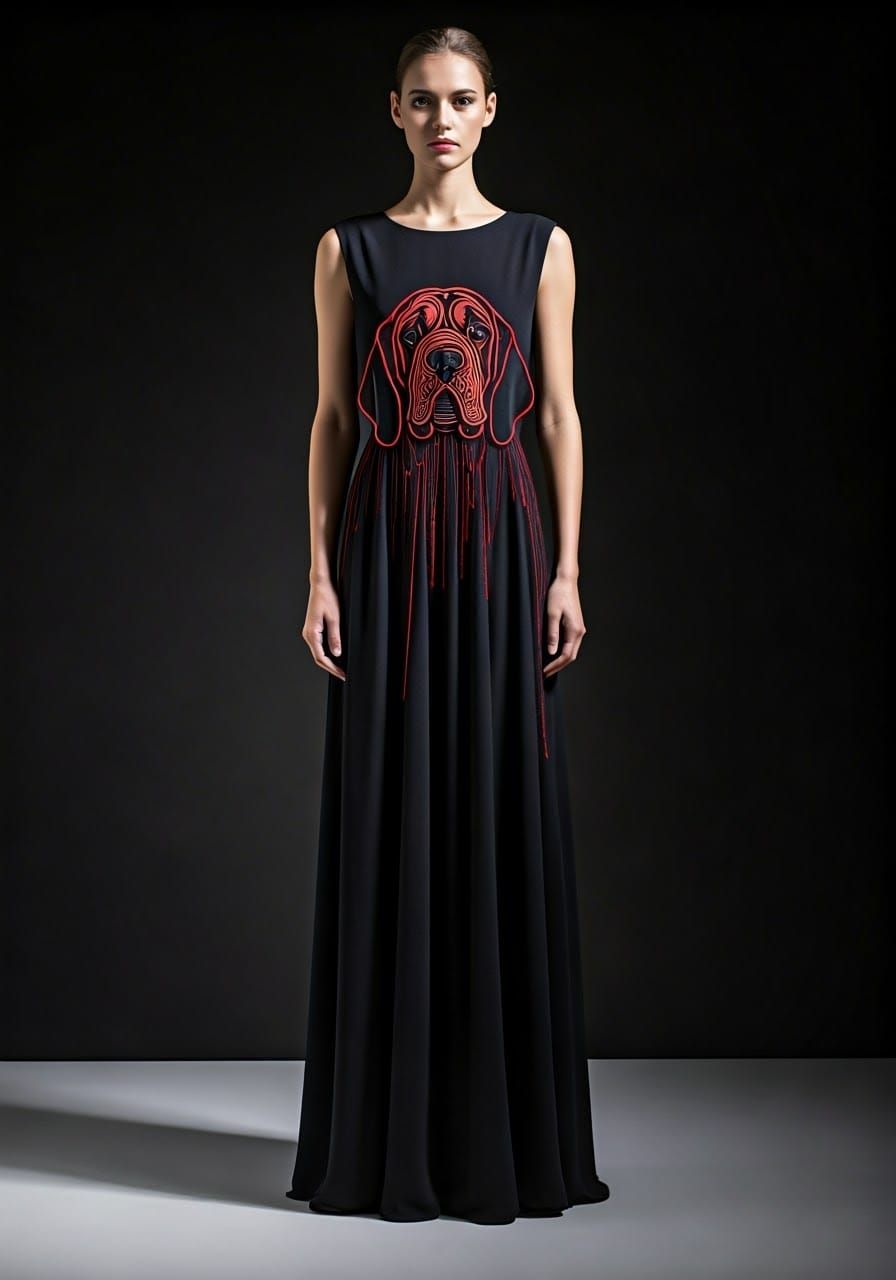 Dog Silhouette Evening Gown in Fashion Storefront