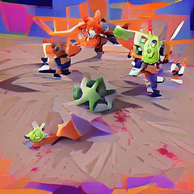 Abstract Low-Poly Nickelodeon Brawl Image