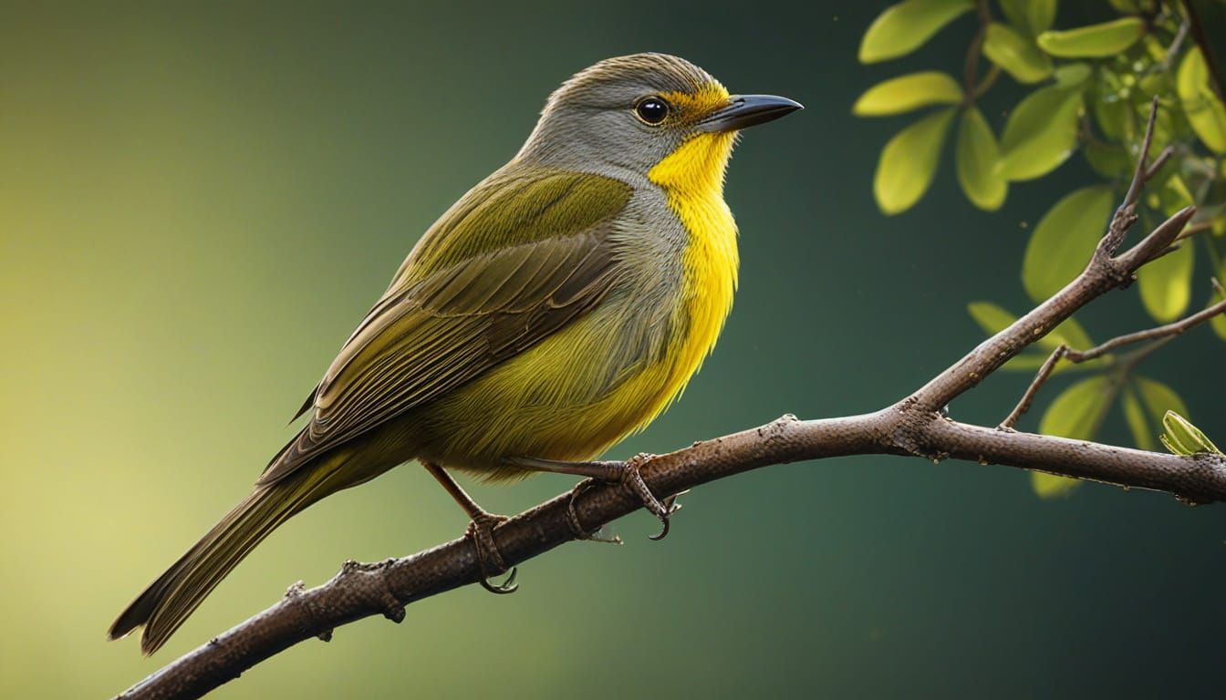 Yellow-throated Greenbul in Dramatic Splash Art Style
