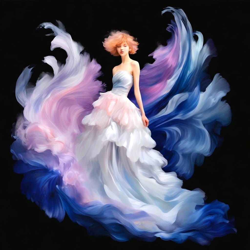 Anime Solar Crown Jellyfish Digital Oil Painting