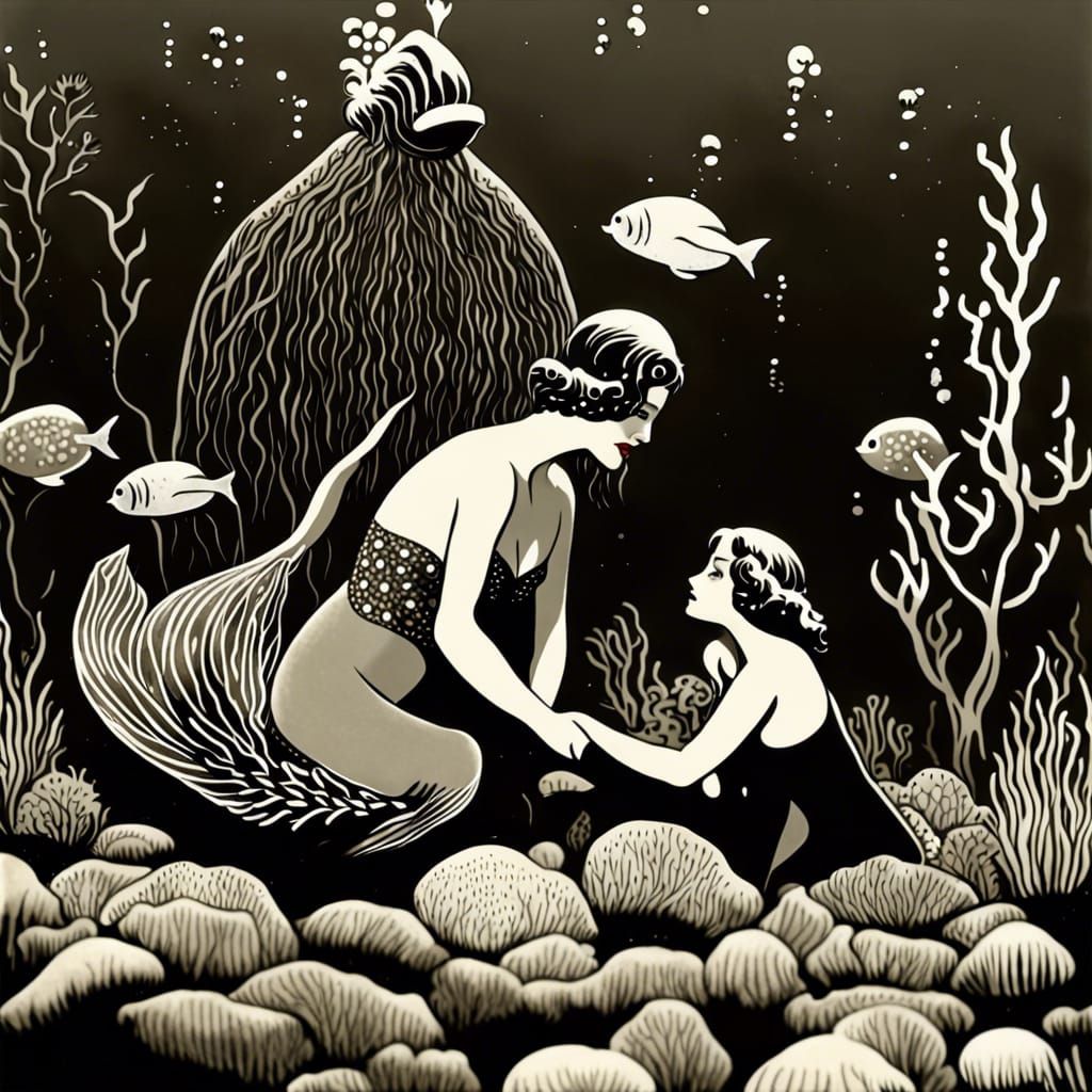 The Little Mermaid: 1920s Silent Film Underwater