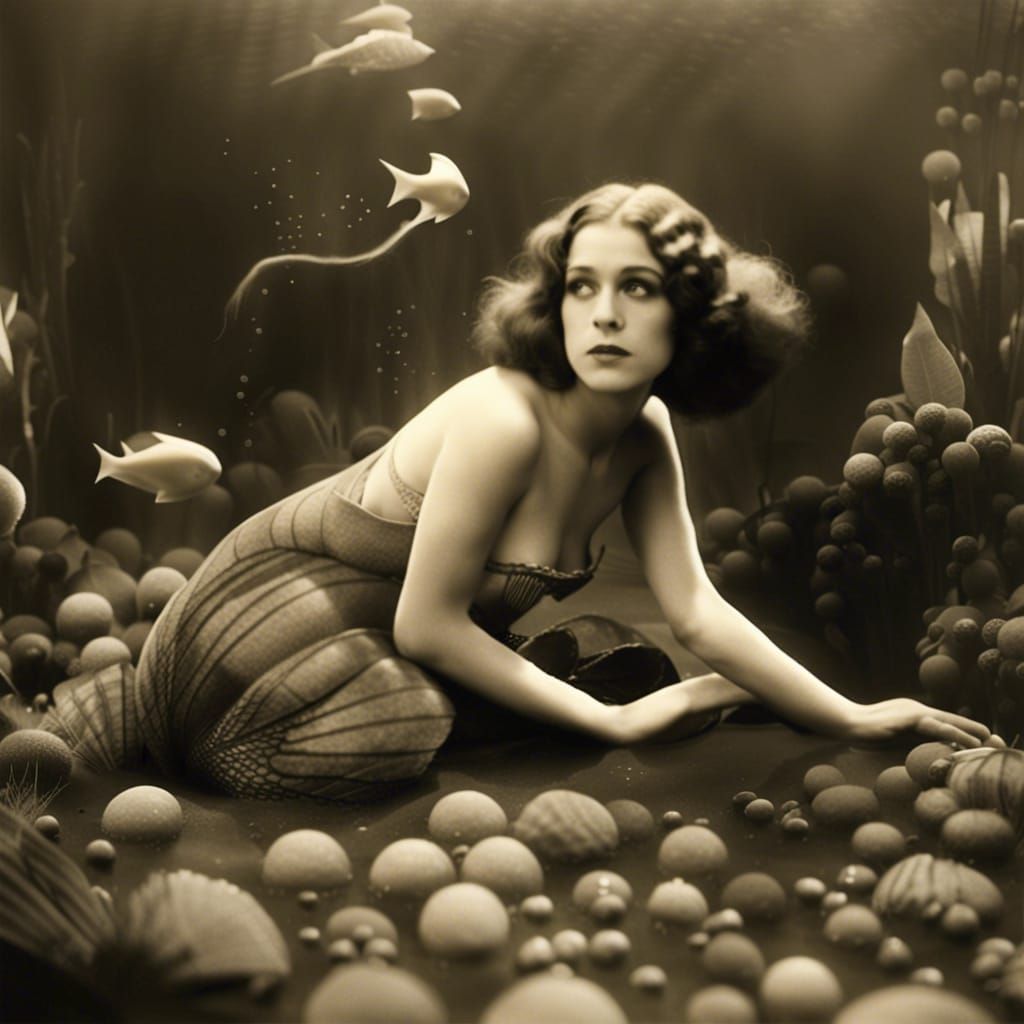 The Little Mermaid: 1920s Silent Movie Scene