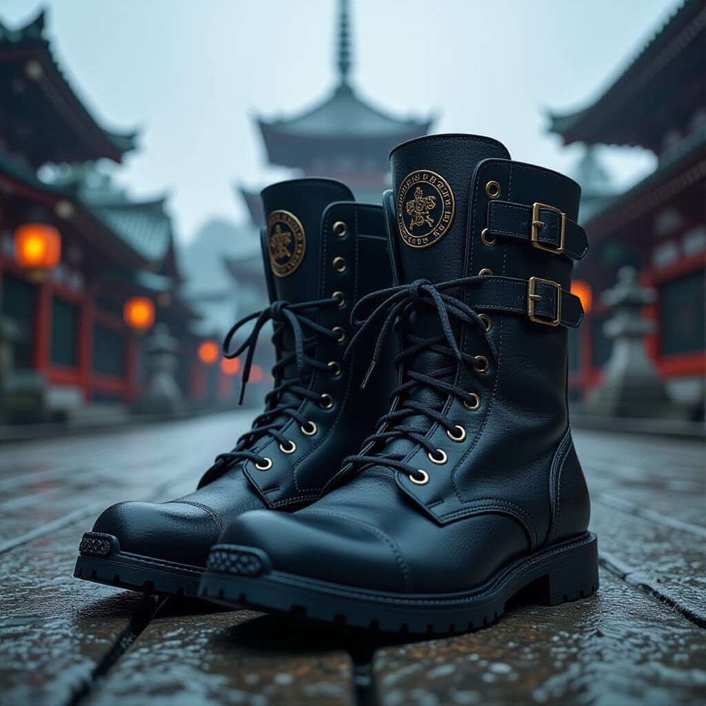 Hyperrealistic Boots with Intricate Detail and Sharp Focus