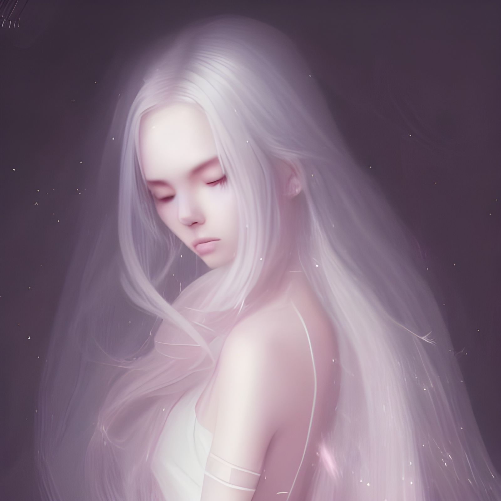 Elegant Girl with Pink Hair, Hyper-Realistic Digital Art