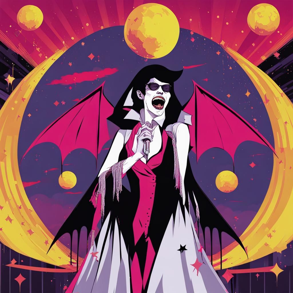 Disco Vampire in Retro Style