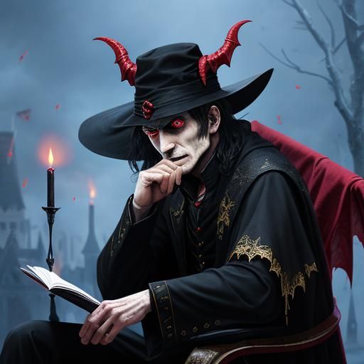 Eerie Trio: Demon, Vampire, and Sorcerer