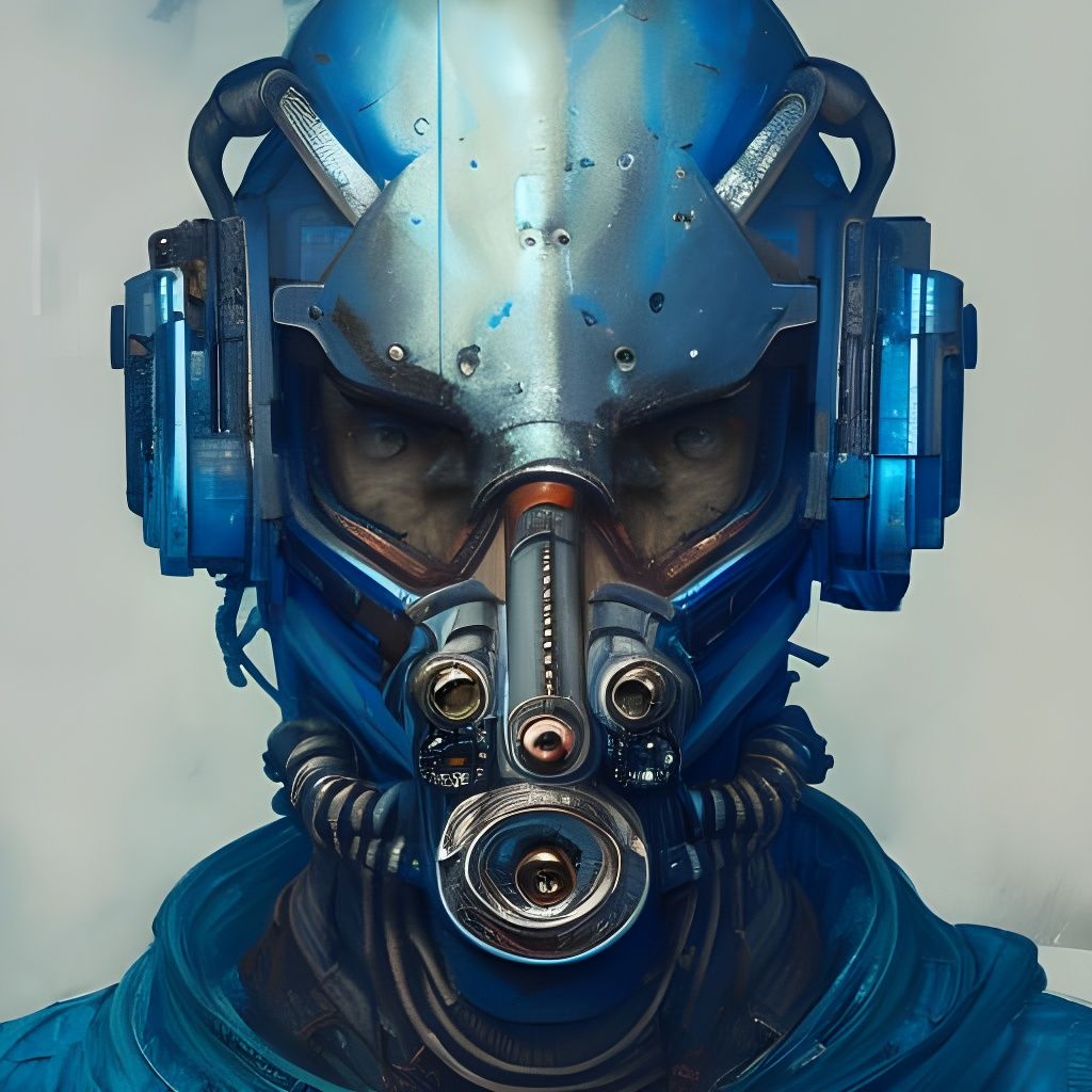 Anthropomorphic Cyberpunk Warrior Portrait in Detailed Fanta...