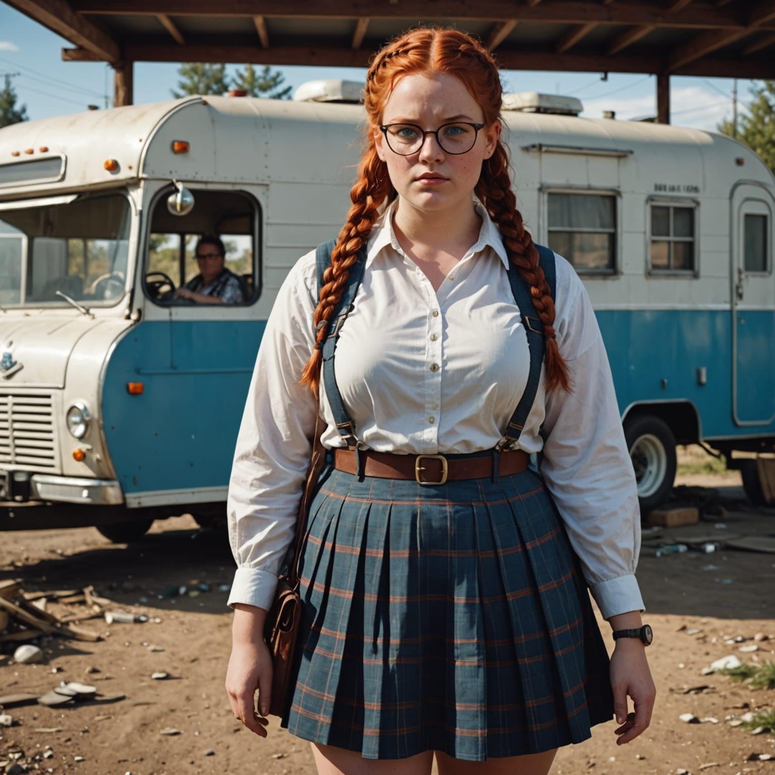 Surreal Fantasy Girl in Trailer Park Setting