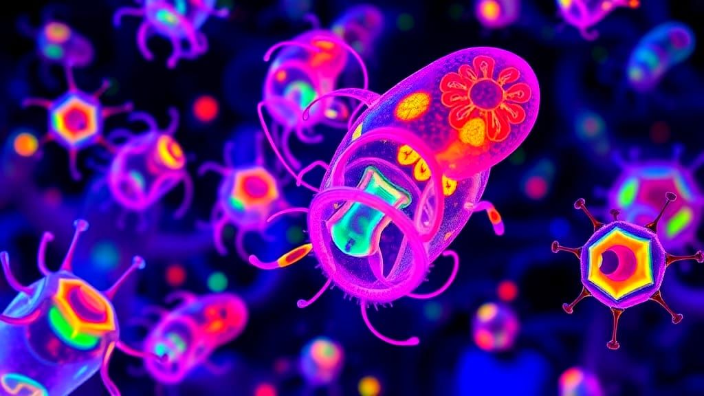 Psychedelic UV Blacklight Parasites in 3D