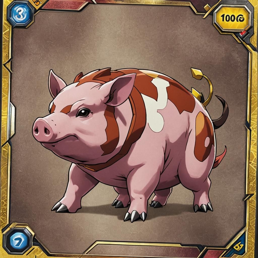 Gigantic Pig Pokemon Card Art