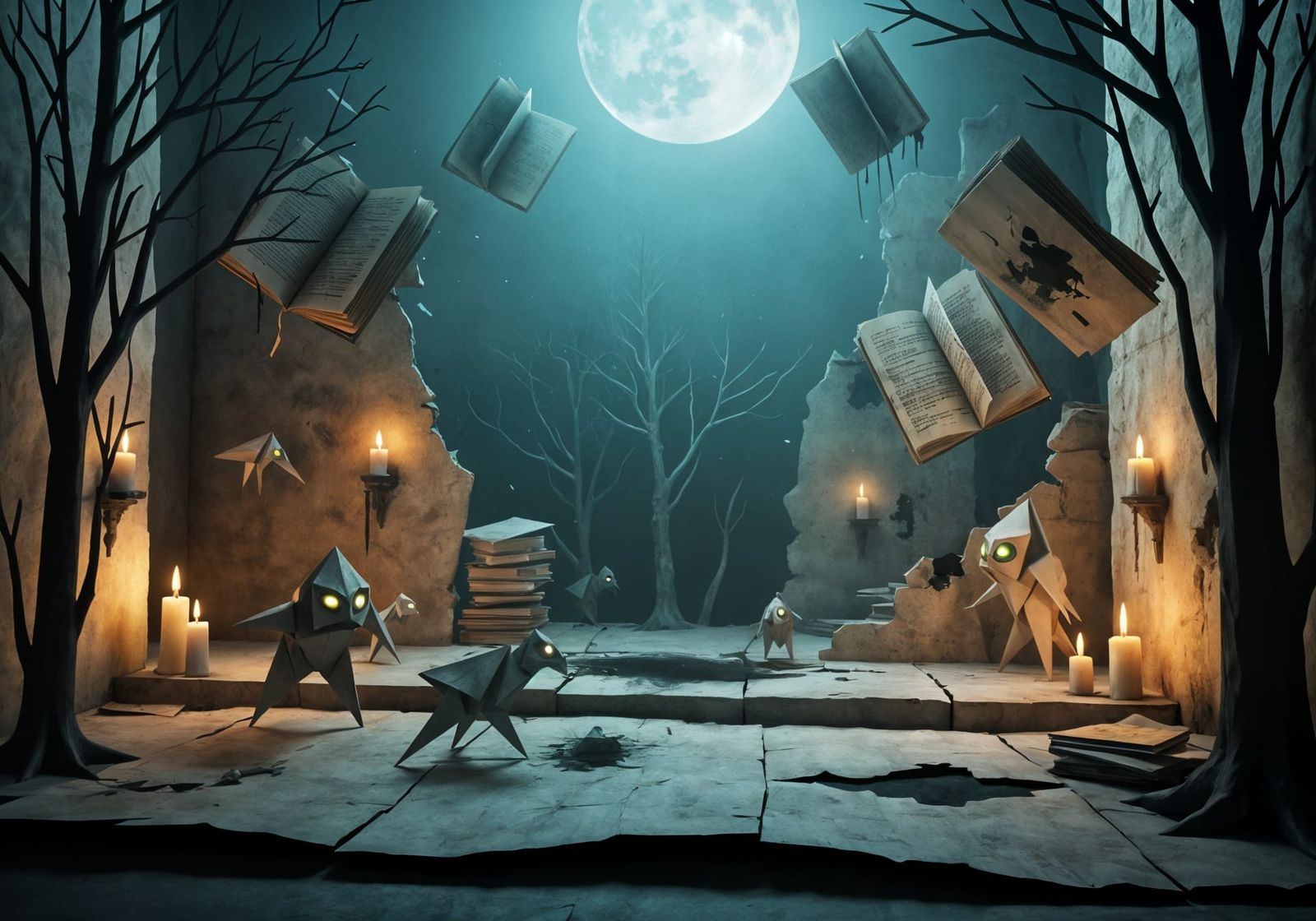 Haunting Paper World of Eerie Origami Creatures