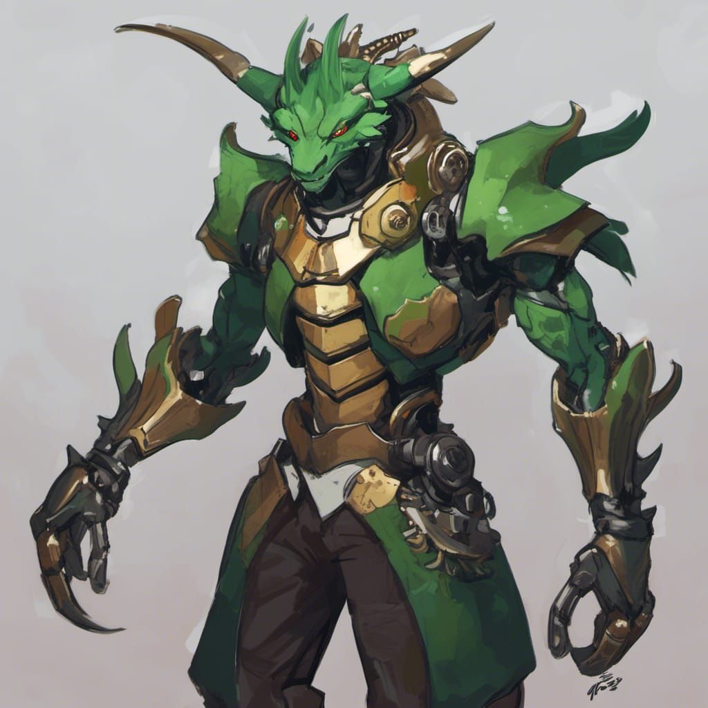 Adventurous Robot Dragon in South Asian Clothing