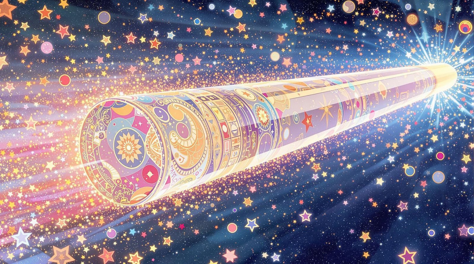 Klimt-Inspired Starship with Golden Cosmic Patterns