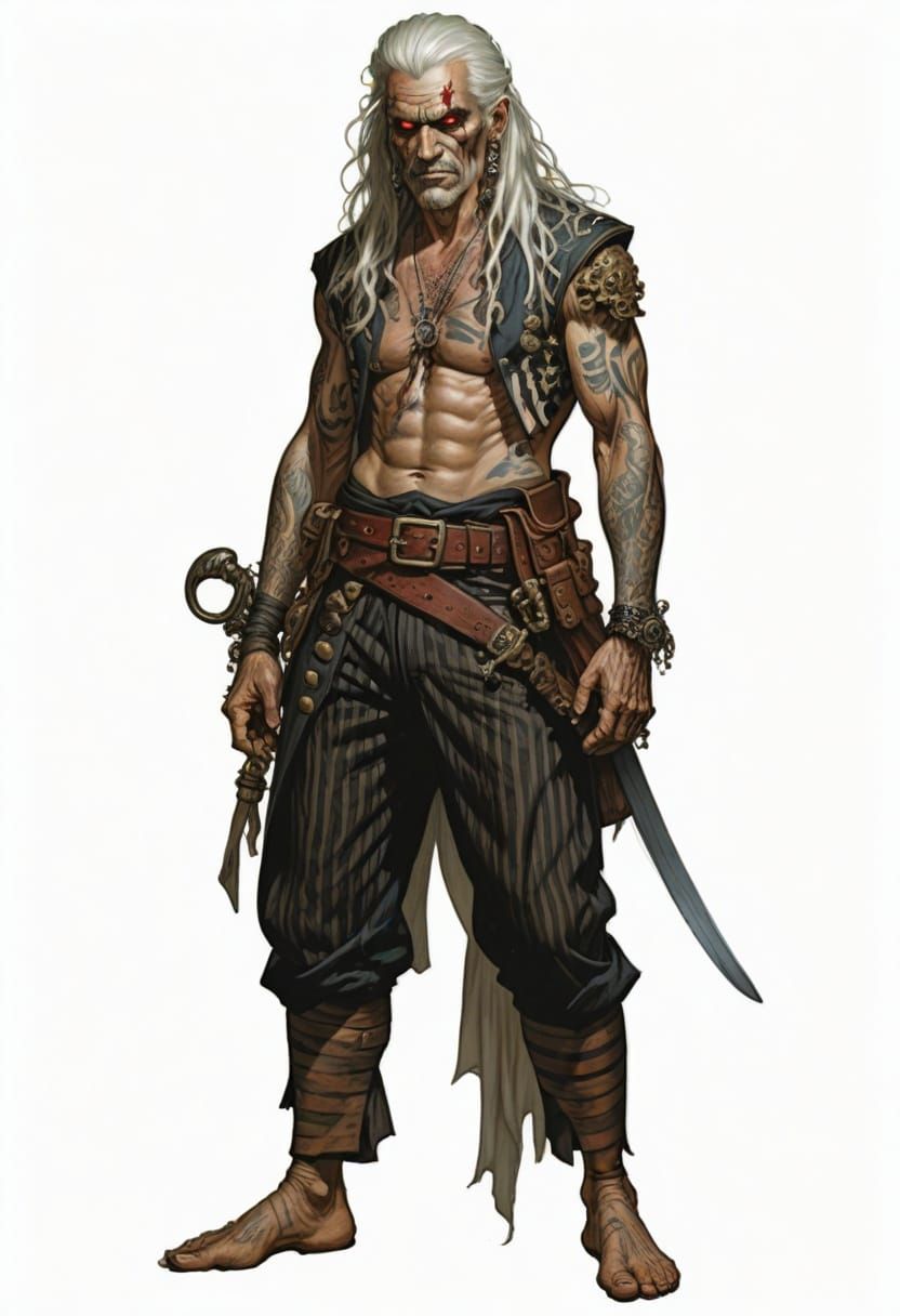Pirate Lord in 18th Century Heroic Fantasy Style