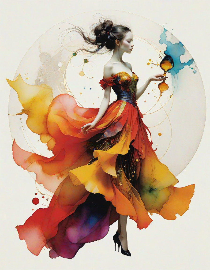 Surreal and Dreamy Arabesque in Triadic Colors