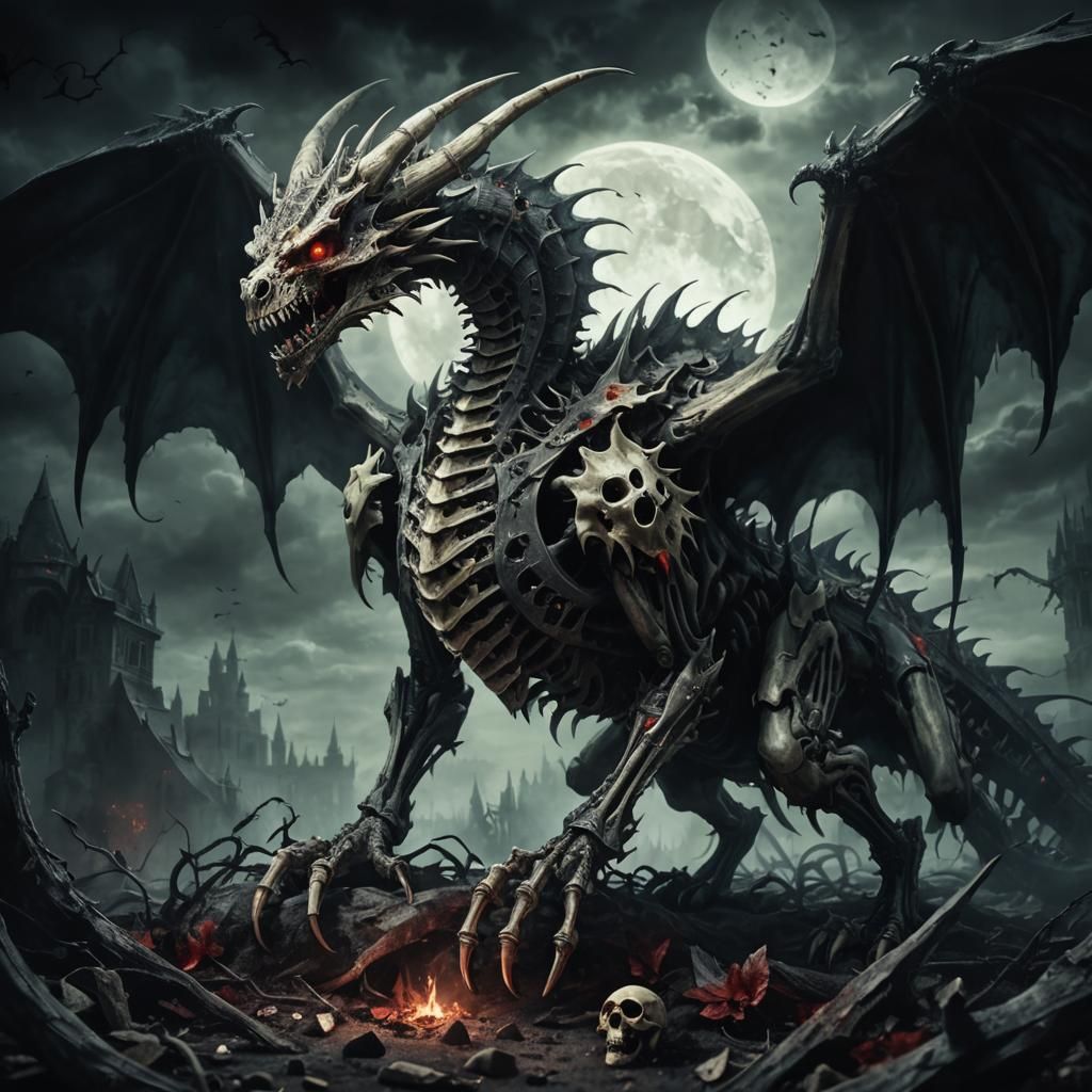 Undead Dragon Brought to Life by Black Magic