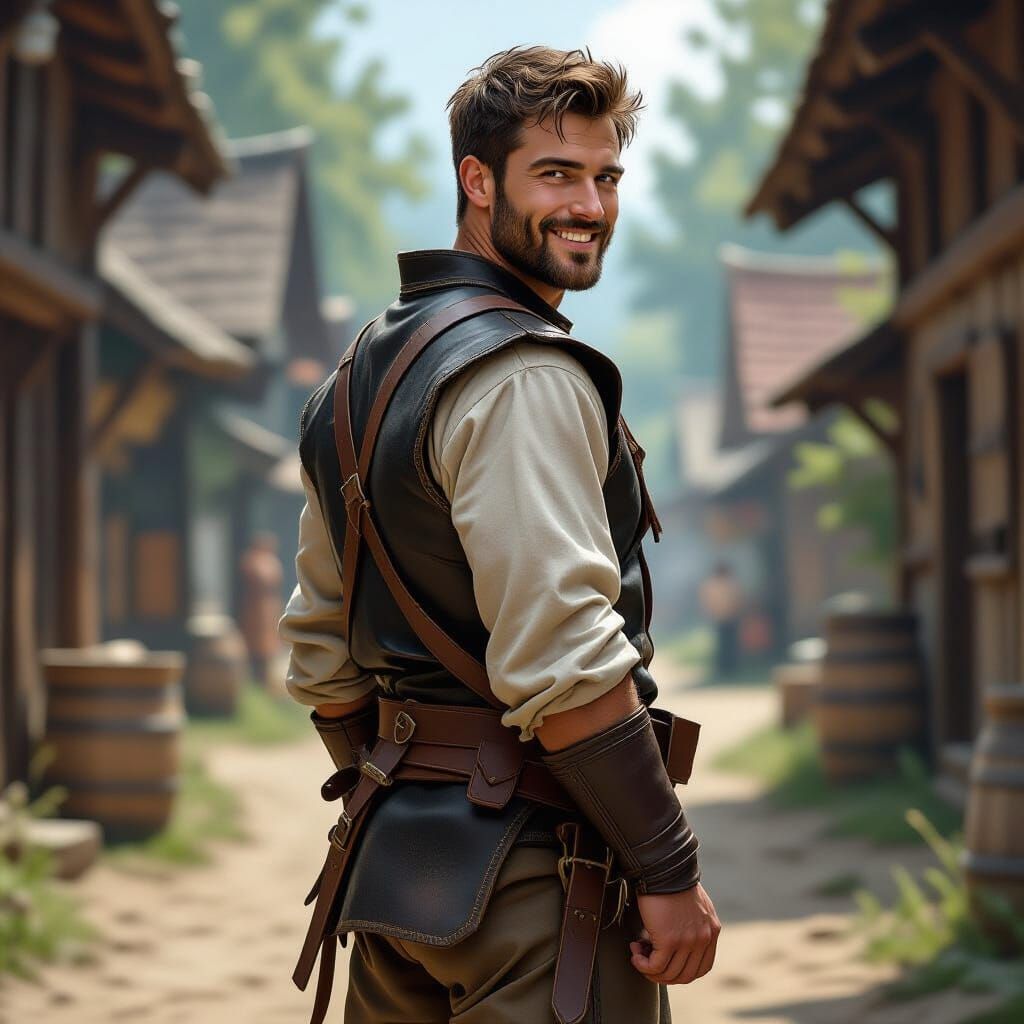 Lumberjack Over Shoulder in Hyperrealistic Style