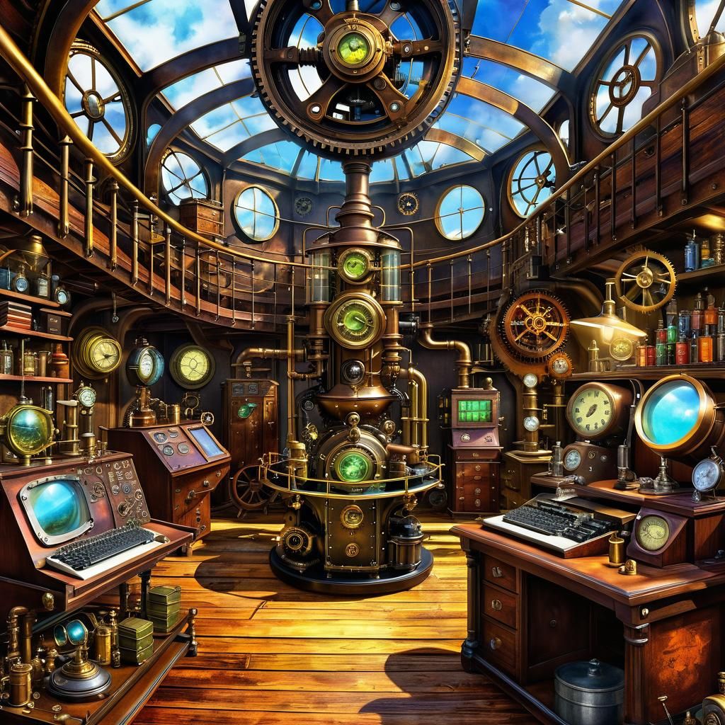 Steampunk Science in Mixed Media with HDR Details