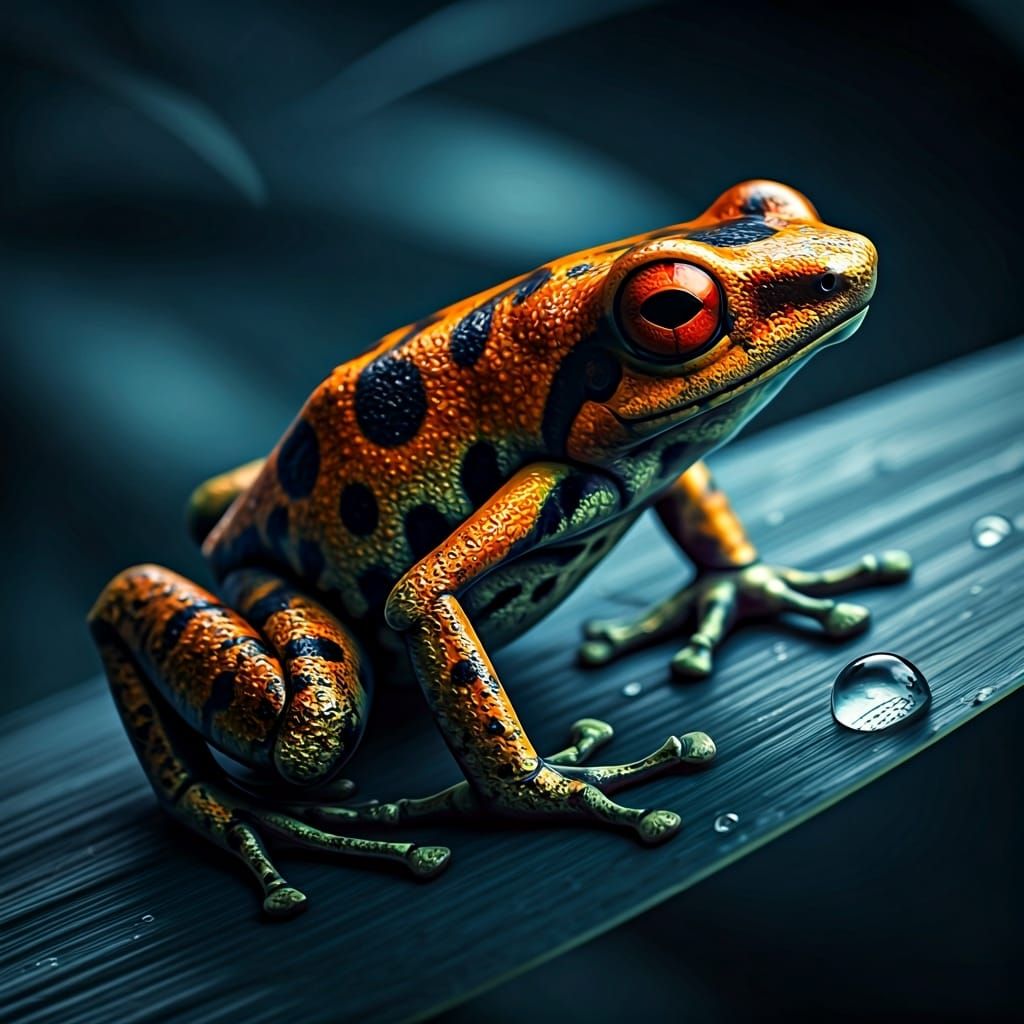 Vivid Macro Photograph of a Poison Dart Frog