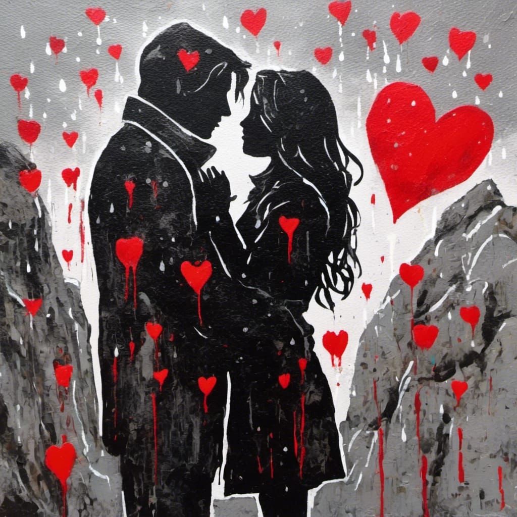 Fantasy Couple Portrait in Graffiti Art Style