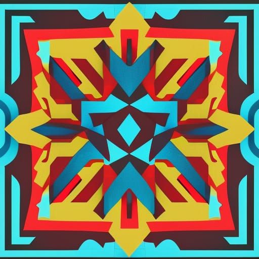 Pop Art Abstract Screen Print in Bauhaus Style