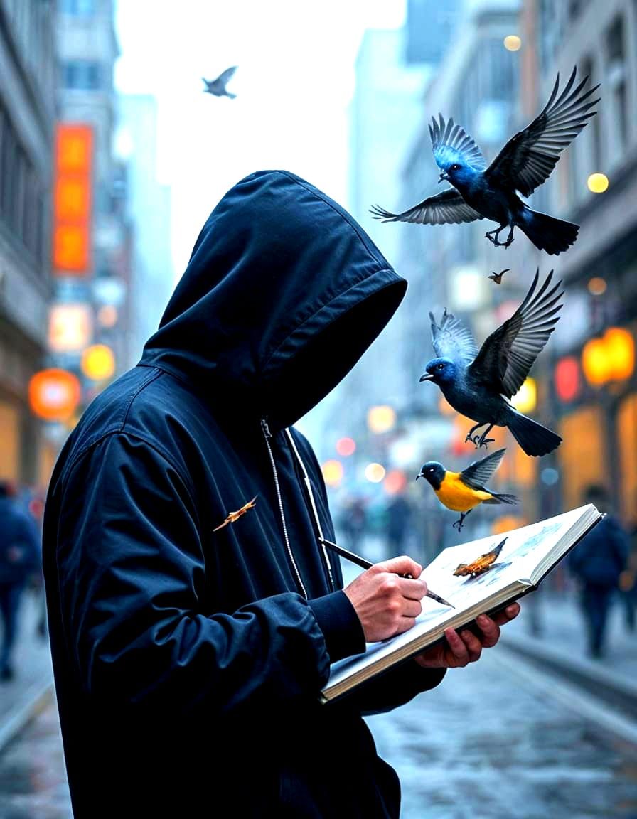 Birds Come to Life: Surreal Digital Street Art