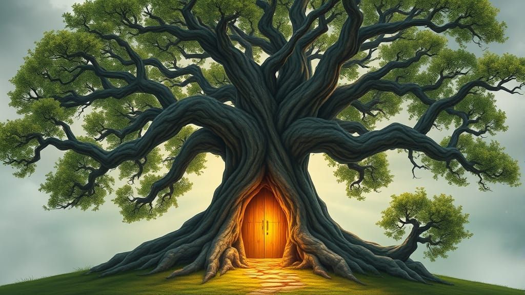 Mystical Tree Guardian in Fantasy Realm