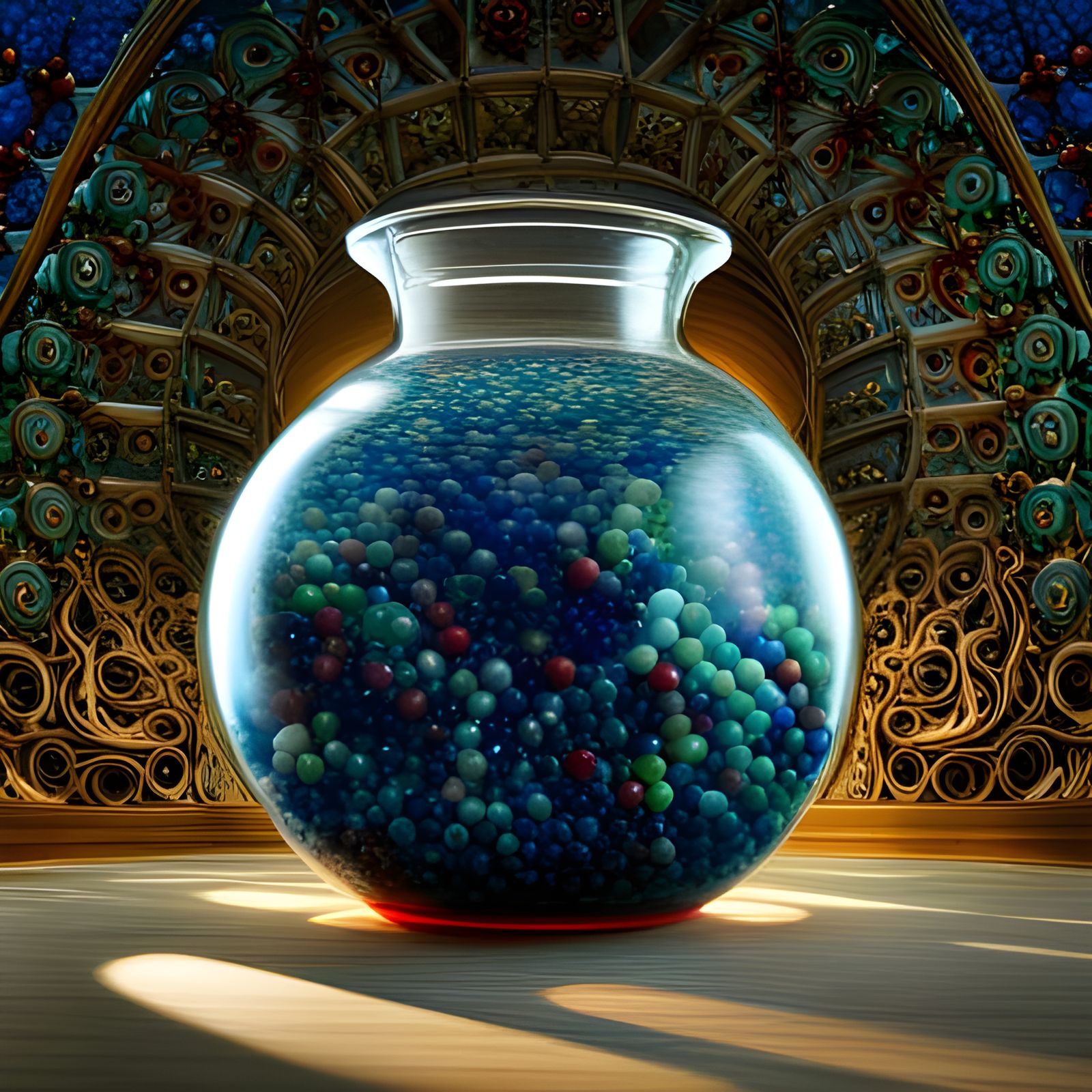 Giant Jar of Marbles: Detailed Matte Painting