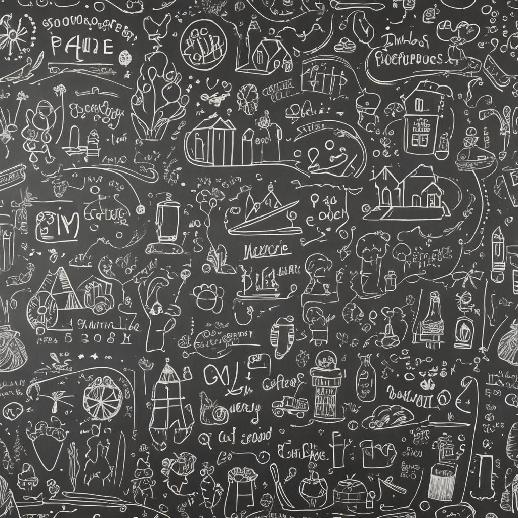 Detailed Chalkboard Masterpiece Drawing