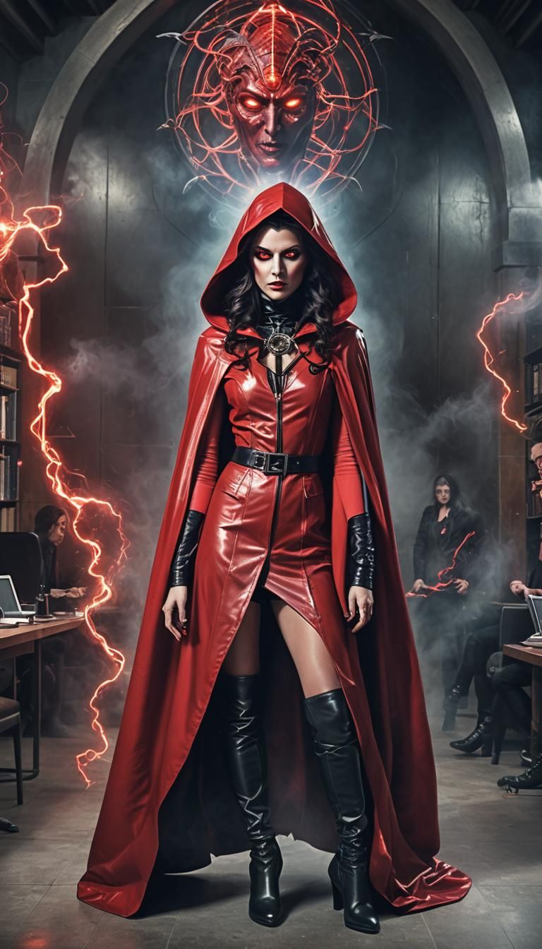 Hypnotic Witch Dominates Corporate Office with Dark Magic