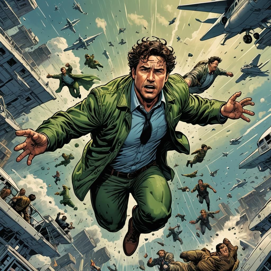 Bruce Banners falling from an airplane Mark Brooks and Dan M...