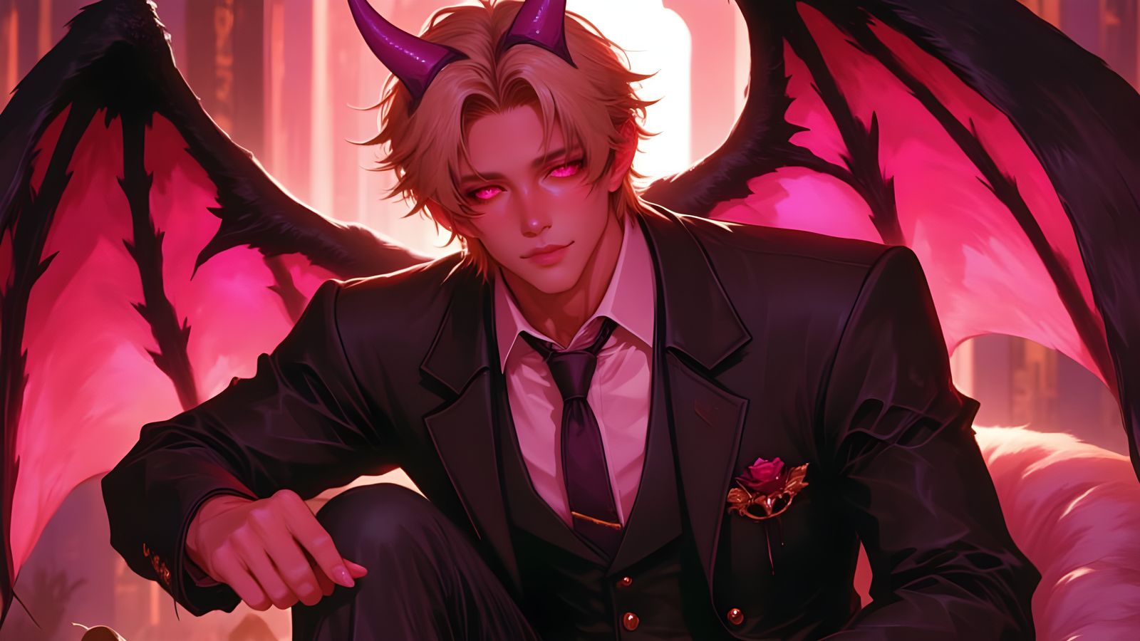 Sultry Demon in Formal Attire