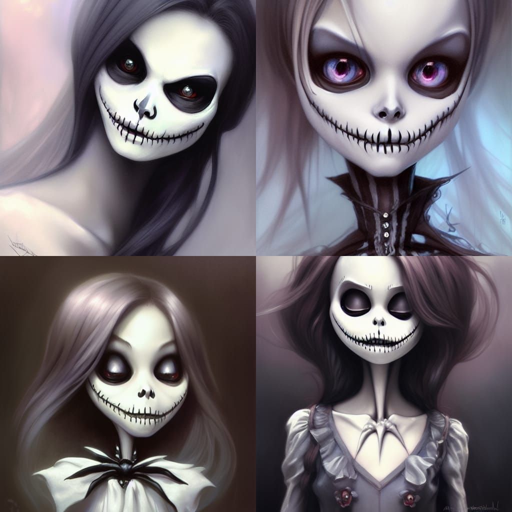 Jack Skellington Portrait in Art Nouveau Style