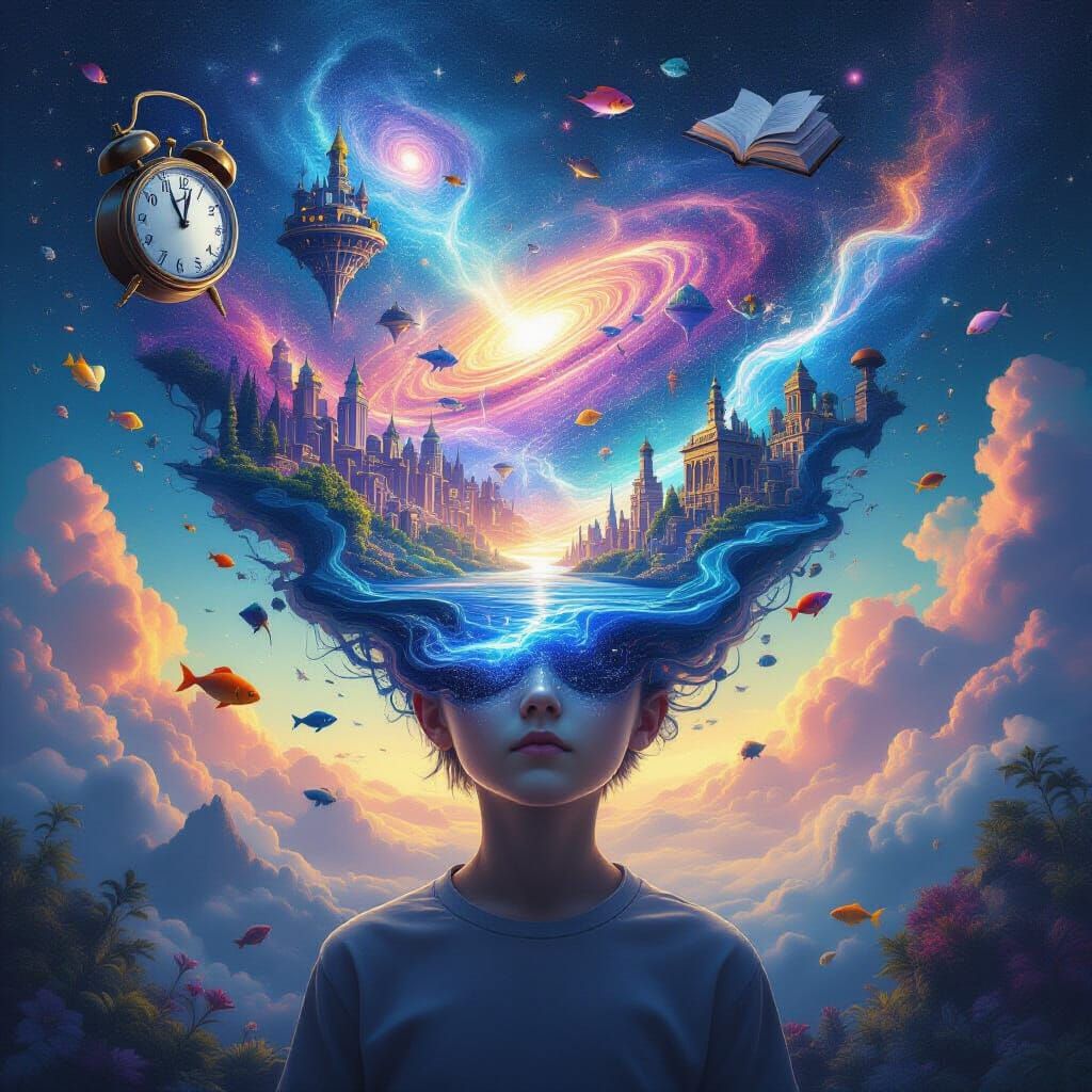 Surreal Cosmic Dream: Imagination Unleashed in Digital Art