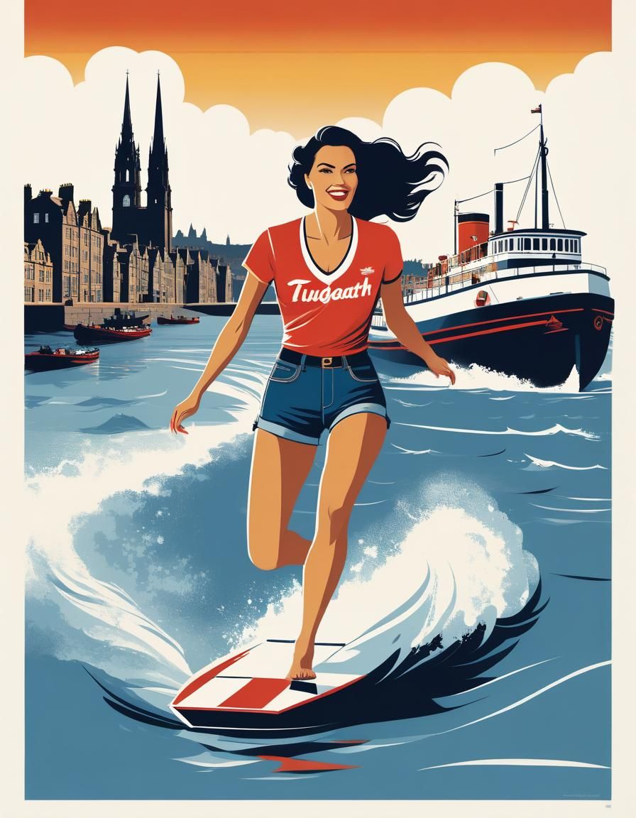 Minimalist Vector Movie Poster of Edinburgh Scene