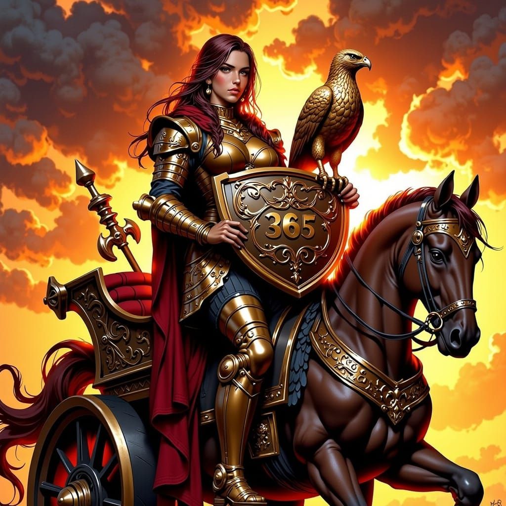 Warrior Queen's Triumphant War Chariot