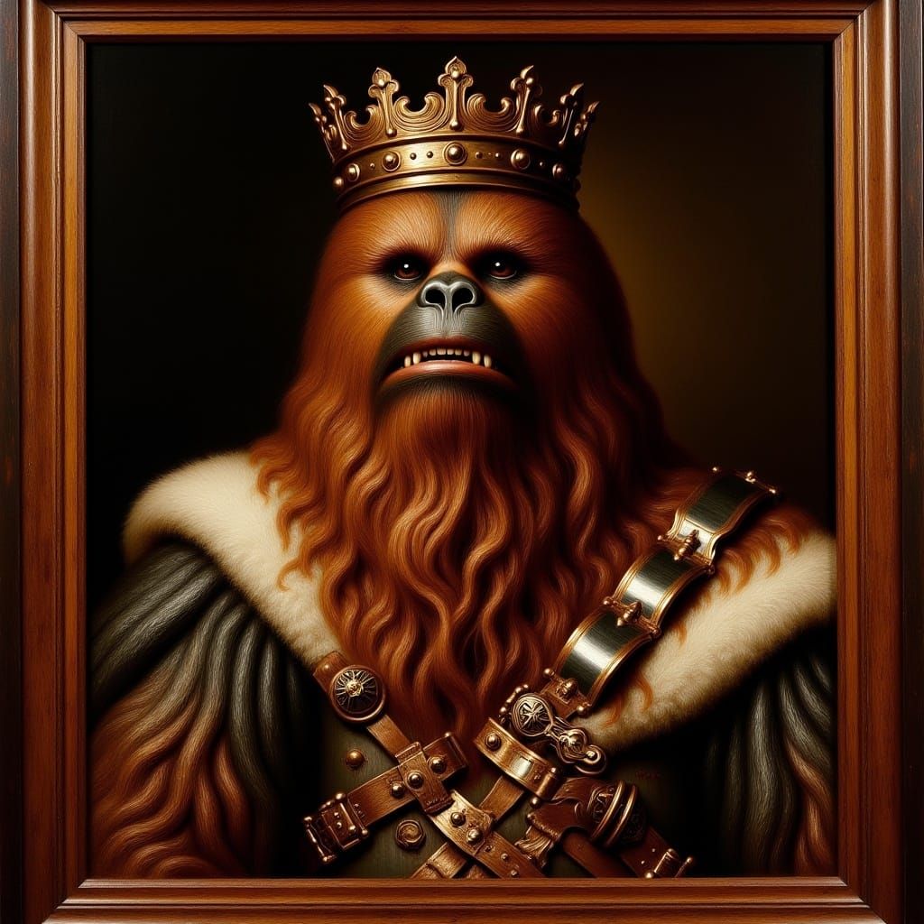 King Chewbacca Royal Portrait in Dutch Masters Style