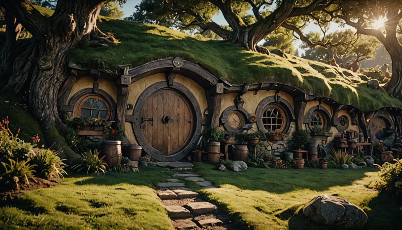 Cinematic Hobbit Hole Home Film Still