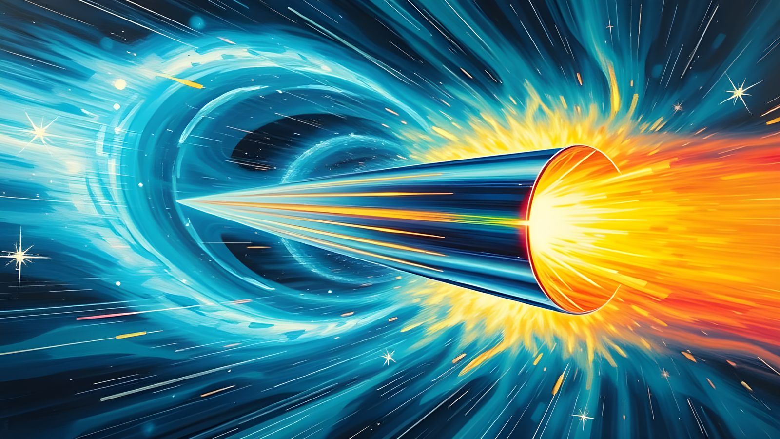 Surreal Vision of High-Speed Flight Through Cosmic Vortex